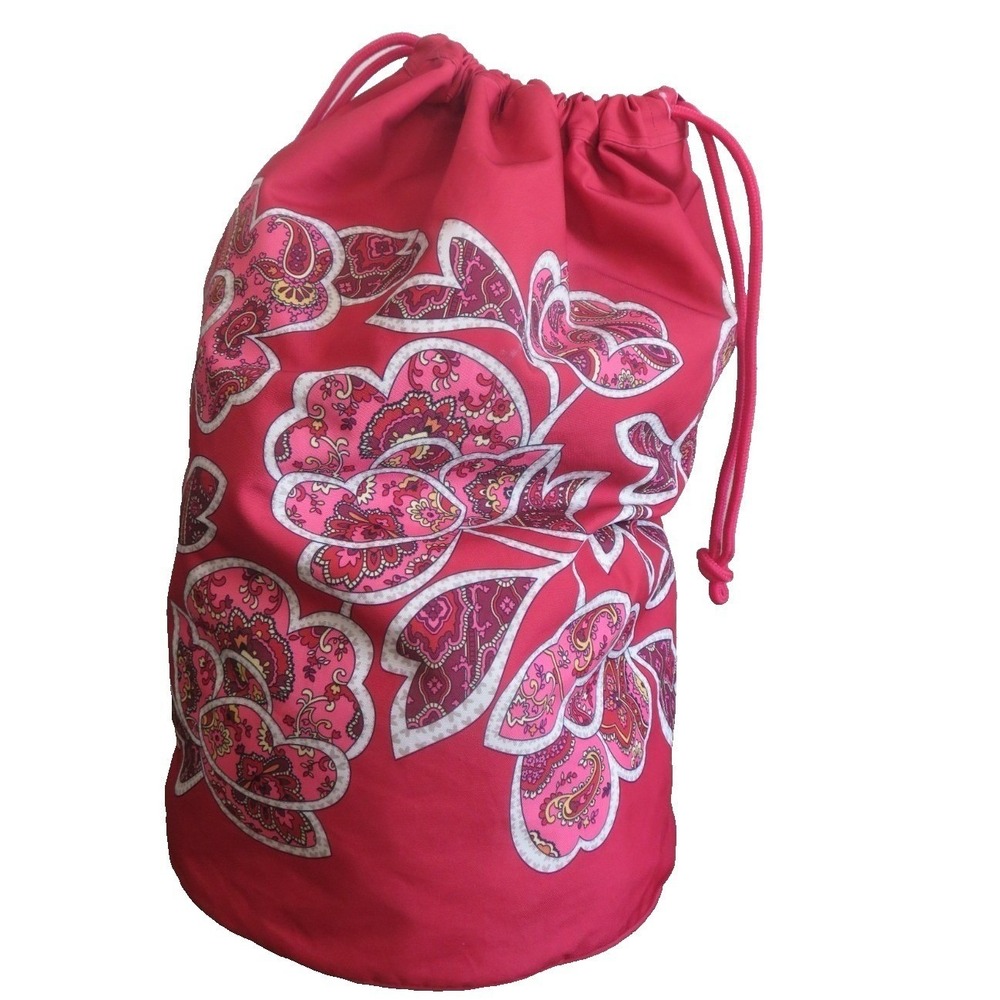 Vera‎ Bradley Laundry Bag in Retired Rare Rosy Posies Red Pink Flowers Excellent